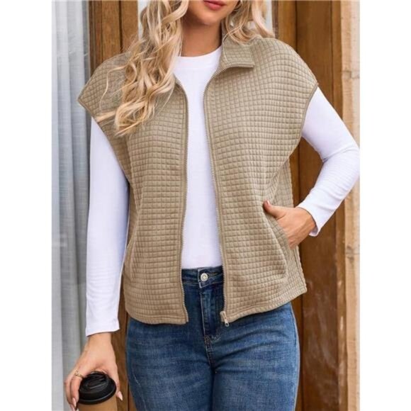 Zip-Up Vest Coat - Picture 1 of 9